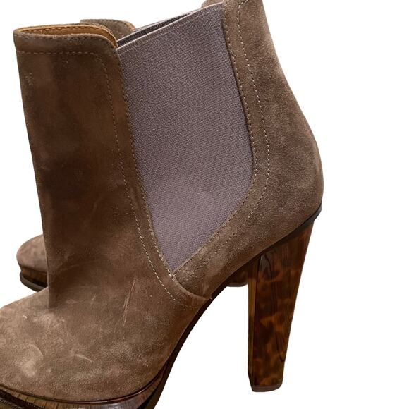 Ralph Lauren Purple Label Suede Chelsea Heel Boots Brown Women’s Size 10 40 - Picture 3 of 9